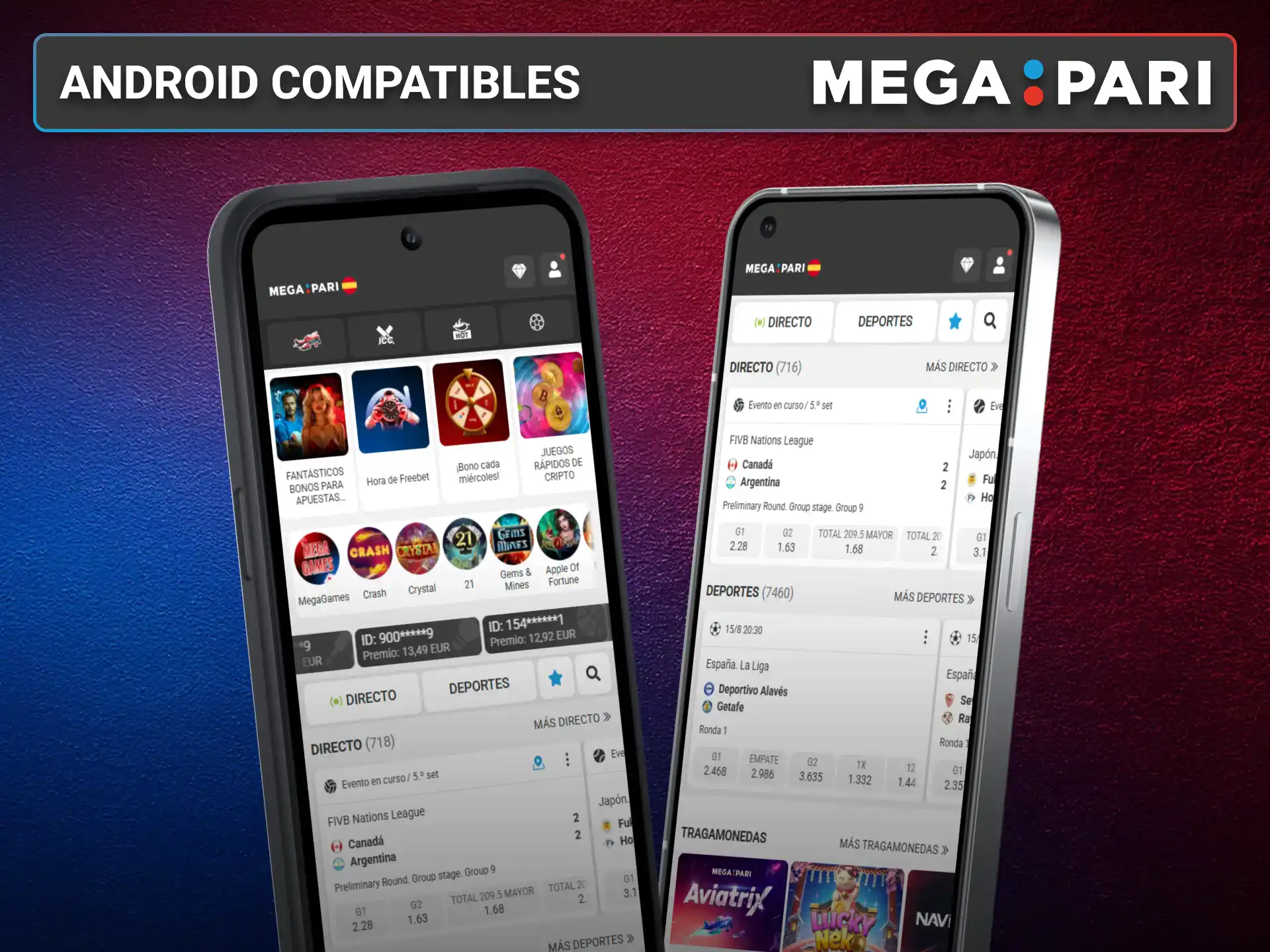 Consulta los dispositivos Android compatibles con la aplicación MegaPari.