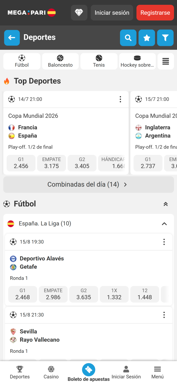 Realiza apuestas deportivas con la aplicación MegaPari de forma cómoda.