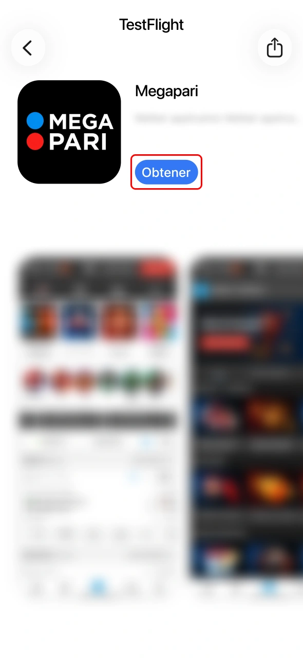 Instala la aplicación MegaPari y comienza a disfrutar desde tu iPhone.