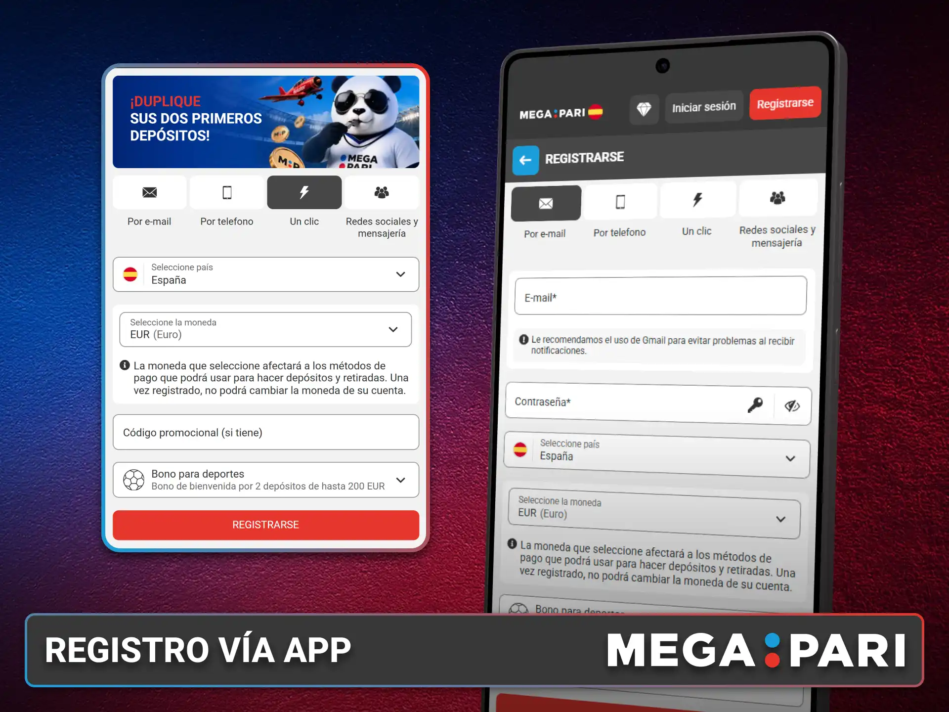 Completa el registro fácilmente a través de la aplicación MegaPari.