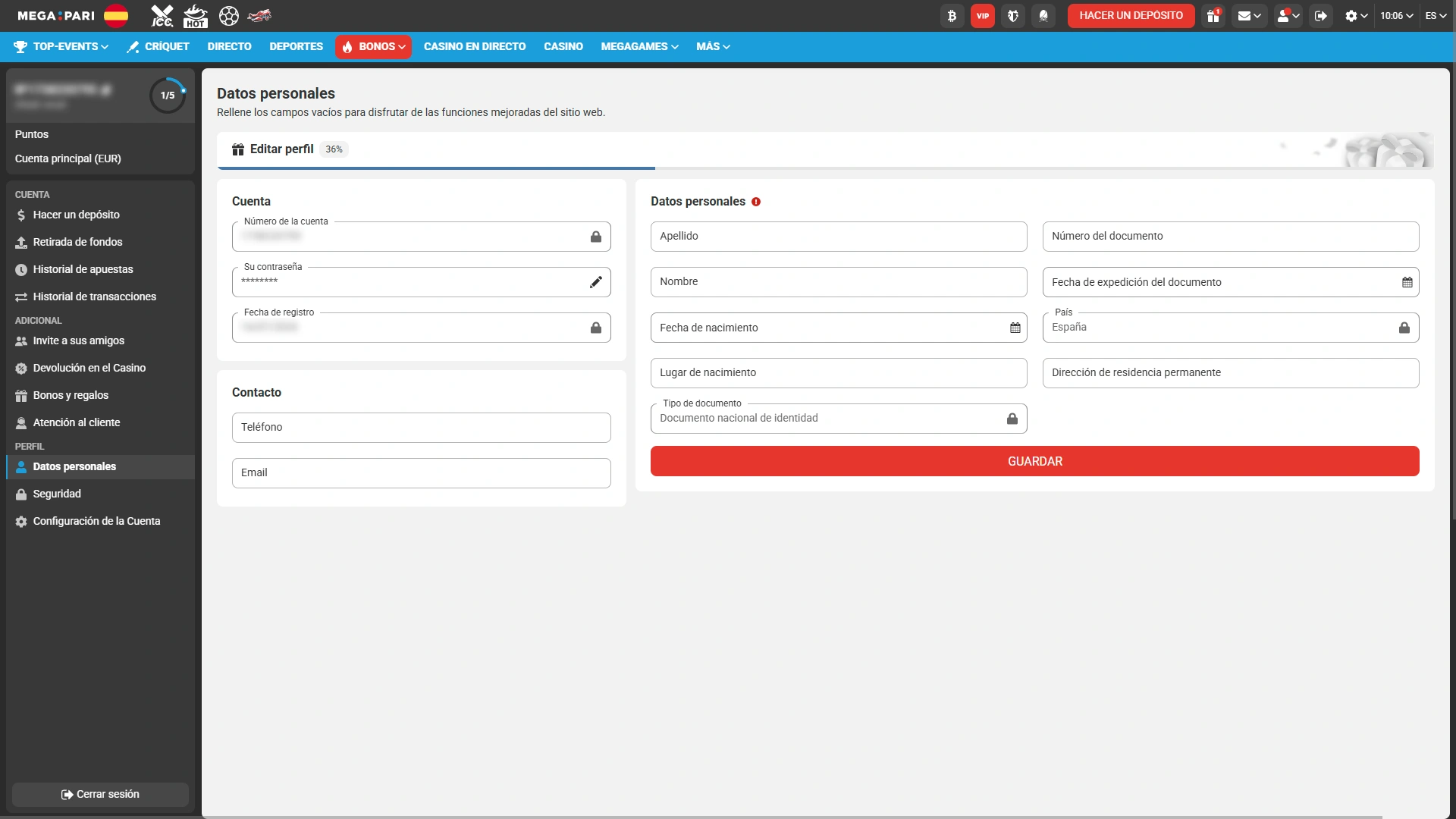 Verifica tu identidad en MegaPari antes de apostar en eSports.