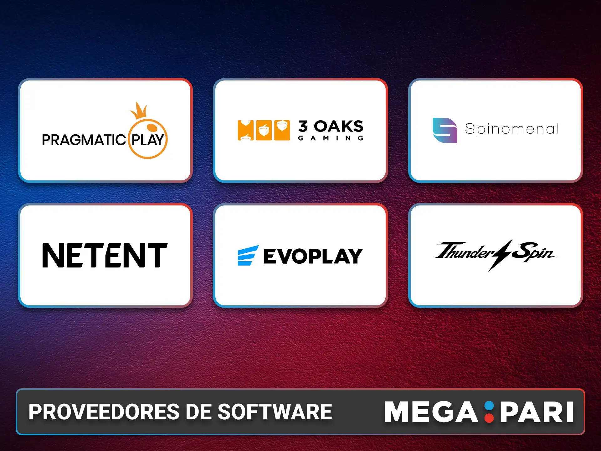 Conoce los proveedores de software que impulsan los juegos de MegaPari.
